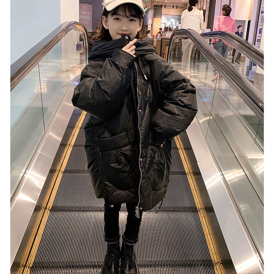 2022 Winter Meisjes Hooded Fahion Dikker Warme Parka Baby Meisje Jassen Kinderen Bovenkleding Kleding Kids Parka Jas Leeftijd 6-14Years