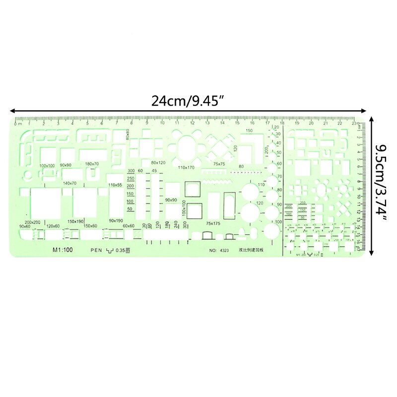 Plastic Geometric Template Ruler Drawing Tools for student School Stationery Pro Q1JC
