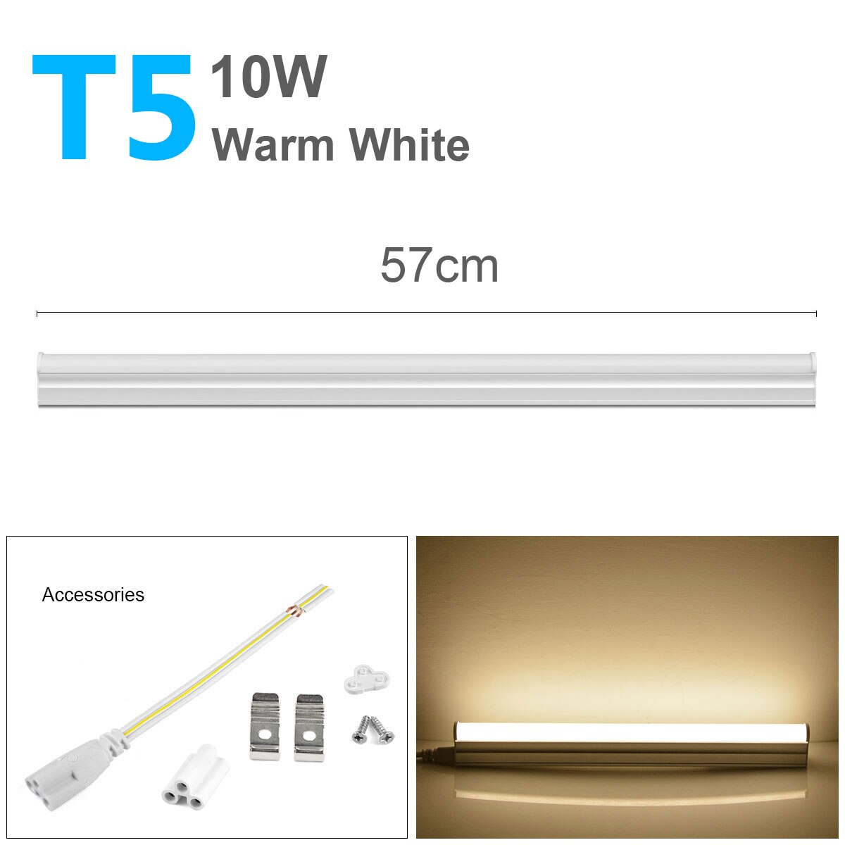 T5 LED Tube Lamp 220V T8 LED Light Bulb Bar Lights 30cm 60cm T5 Tube LED Fluorescent Tube Kitchen indoor Lighting: T5 10W Warm White