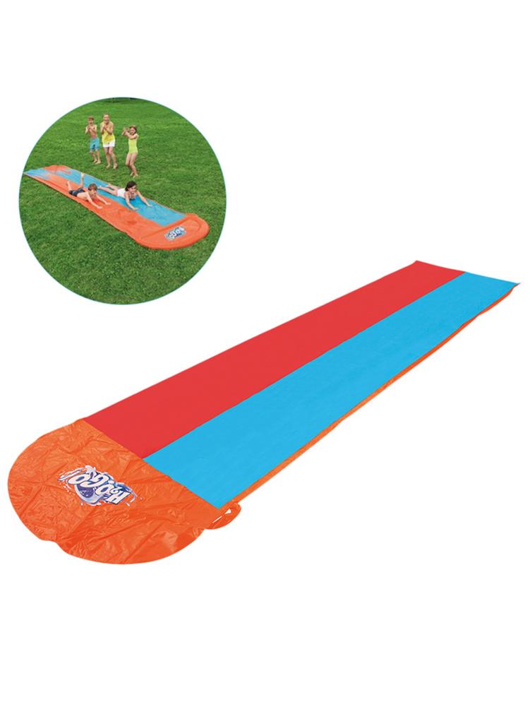 549 Cm Kids Dubbele Glijbaan Opblaasbare Grote Dikke Surfen Watersport Speelgoed Ingebouwde Sprinkler Gazon Glijbanen Piscine