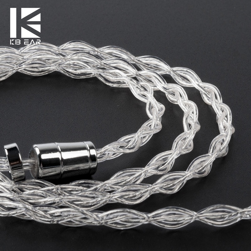 KBEAR limpid 4 Core 4N 99.99% Purity silver earphone cable 3.5/2.5/4.4mm MMCX/0.78mm 2Pin/QDC/TFZ For ZSX BLON BL-03