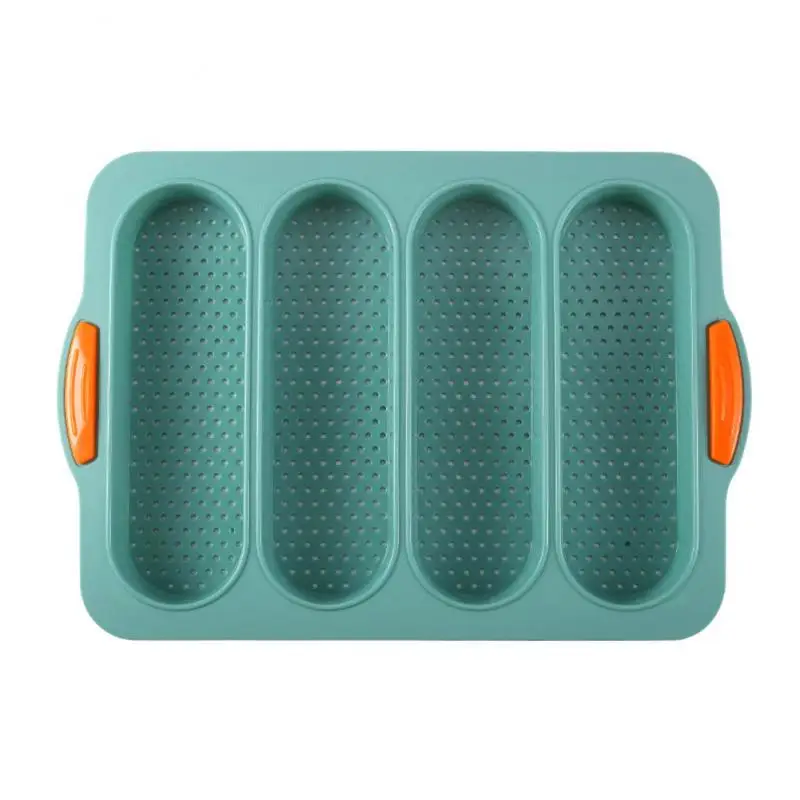 4-slot Open Silicone Bread Mold Non-Stick Bread Silicone Mould French Baguette Mold Baking Pans For Kitchen Baking Tool: plum