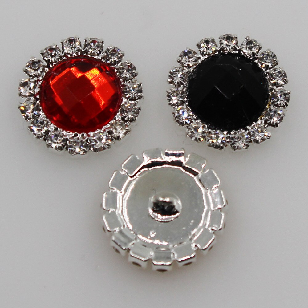 10 st 15mm naaien kleding Rhinestone shank knoppen Clear Crystal Acryl Bruiloft decoratieve DIY kleding ambachten accessoire