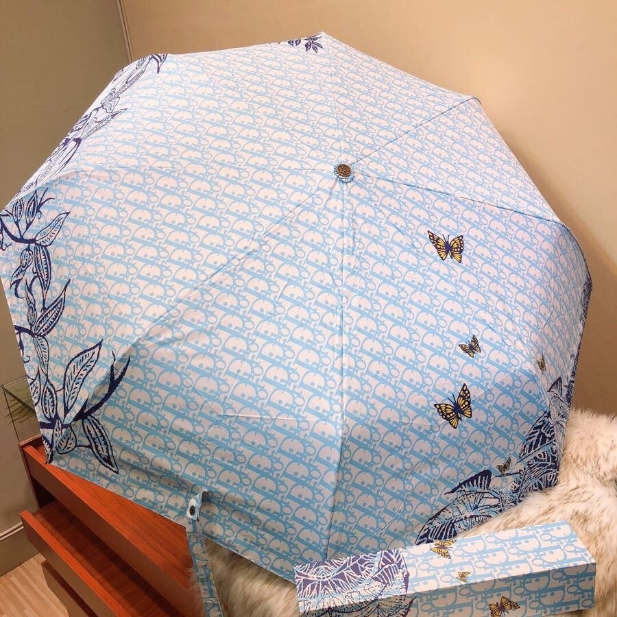 Big-brand Classic Rain and Sun Dual-purpose Umbrella Wind and UV Protection Box Packaging Men's and Women's Umbrella: Blue