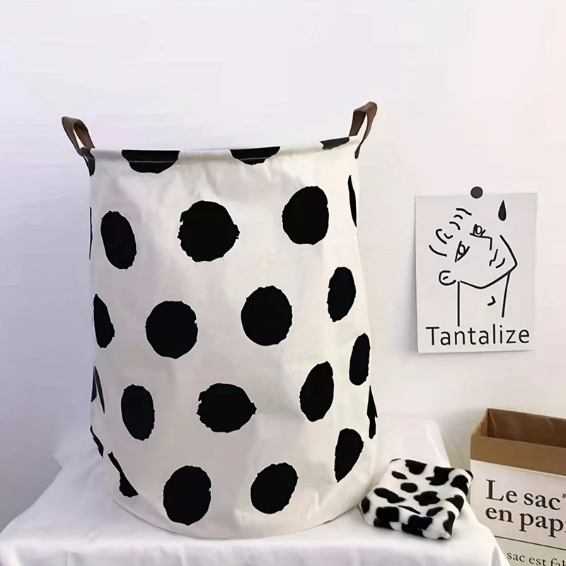 1PC Print Wasmand Opvouwbare Thuis Opbergtas Draagbare Katoenen Linnen Mand Waterdichte Vuile Speelgoed Kleding Emmer Organizer: Paars