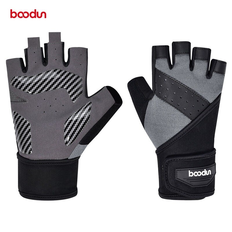 Men Women Weight Lifting Gloves with Shockproof Gel Pad Gym Gloves Fitness Body Building Training Exercise Sport Workout Glove: Gray / XL