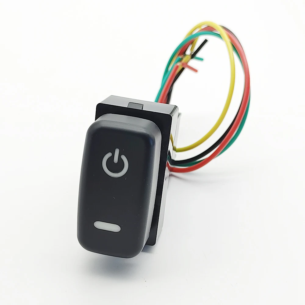 1Pc LED key switch power on off daytime running light DRL Mirror Switch Push Button For Mitsubishi Pajero V73 V93 V97 Lancer X: WHITE