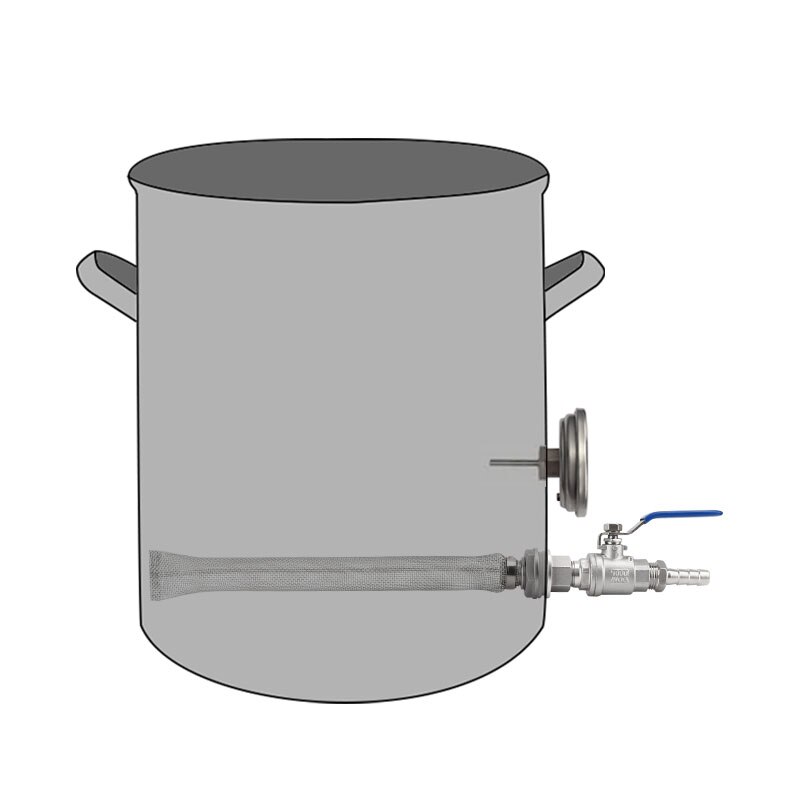 Homebrew Weldless Kettle/Keg Convert Kit w/ 12&quot; Bazooka Screen Beer Mash Tun 2-piece Ball Valve Kit 304 SSS