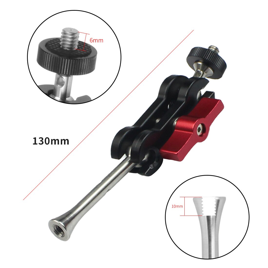 Articulating Magic Arm Mount 12mm Double Ballhead 1/4" Screw for DSLR Camera DV Monitor Light Tripod Live Hotshoe Bracket: New Type B