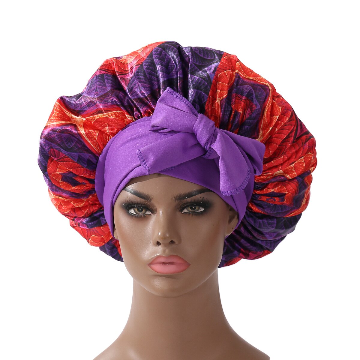 Extra Large Satin Bonnet Long Tail African Style Print Bonnets for Women Shower Cap Womans Hats Hair Bonnet for Sleeping