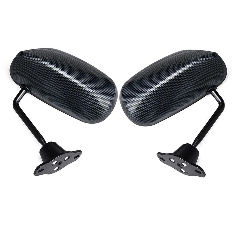 1 paar Universele Auto Carbon Fiber Autos Blauw Achteruitkijkspiegel F1 Carbon Look racing Zijspiegel Glas & Breed hoek Metalen Beugel