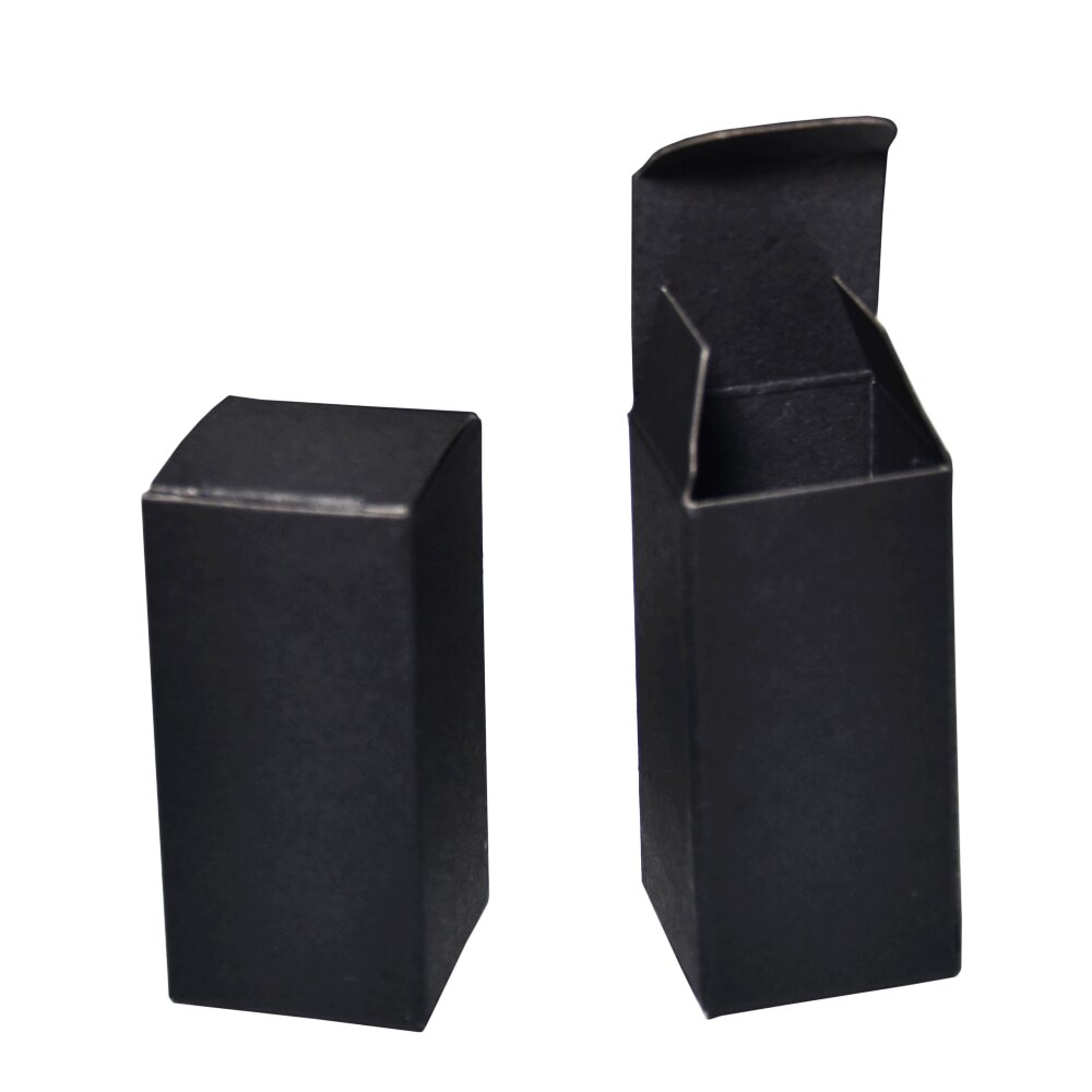 50pcs/lot Black Foldable Kraft Paper Boxes Retail Small Wedding Party Candy Lipstick Packing Decoration Box