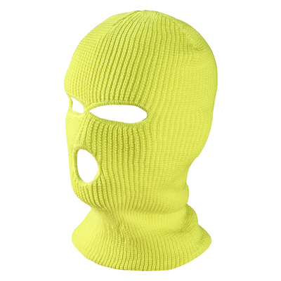 Unisex balaclava mask mössa 3 håls ansiktsmask svart stickad skid snowboard mössa keps vinter mössor dam: Gul