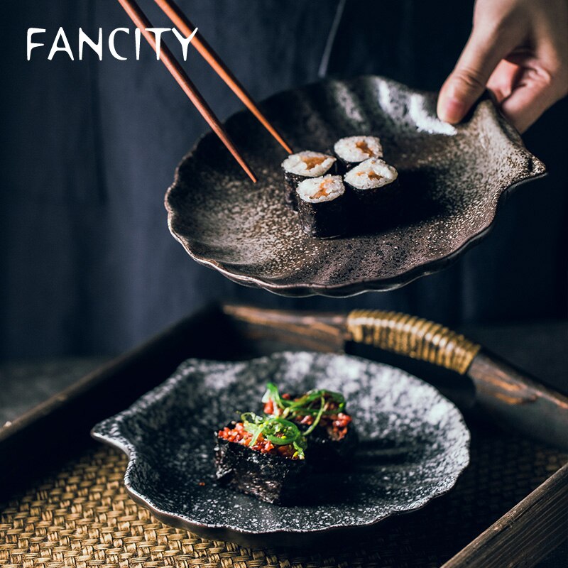 FANCITY shell-type plate, simple irregular flat plate, home ceramic shallow plate.