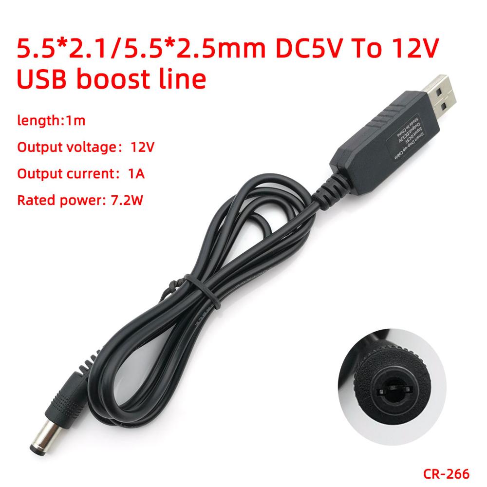USB Energie Schub linie DC 5V zu 9V 12V Schritt BIS Modul USB Konverter Adapter Kabel draht 5,5*2,1/5,5*2,5/4,0*1,7/3,5*1,35mm Stecker: 5.5-2.1 12V 1A 1M