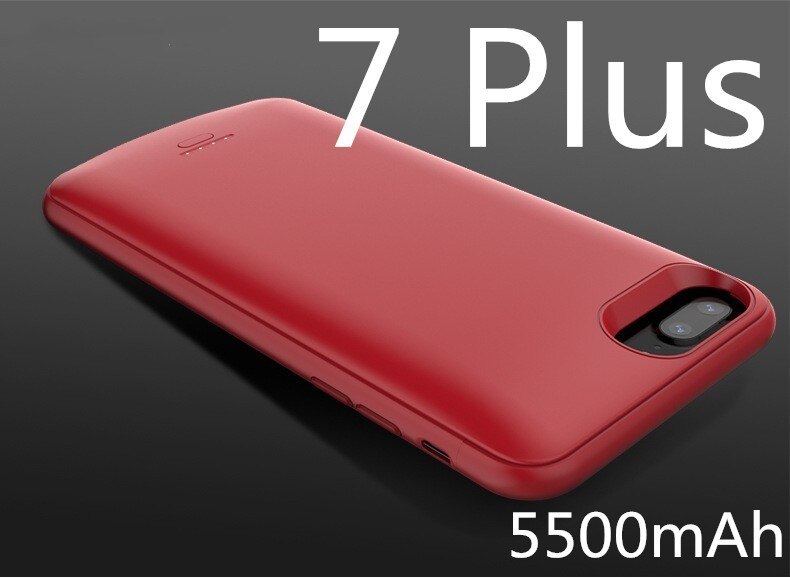 5500mAh Battery Charger Case For iPhone 6 7 8 6s plus 8 plus Battery Case Power Bank Charging Capa Ultra Slim External Back Pack: Red 7 plus