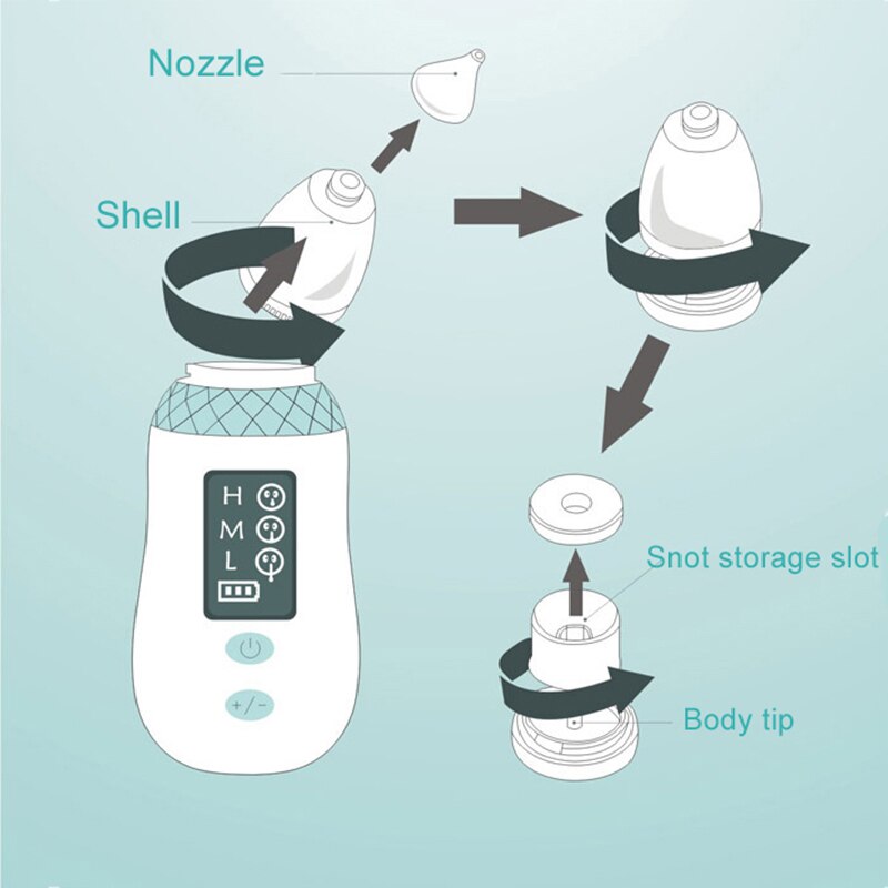 Aspirateur Nasal électrique Rechargeable pour -né, équipement de nettoyage pour bébé, hygiénique et sûr