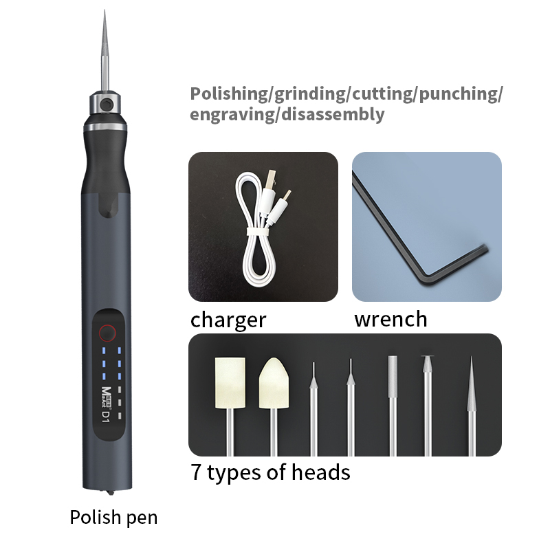 Maant D1 Smart Elektrische Slijpen Mini Handheld Grinder Graveren Pen Tool Set Diy Carving Slijpen Polijsten Oplaadbare: Polish pen