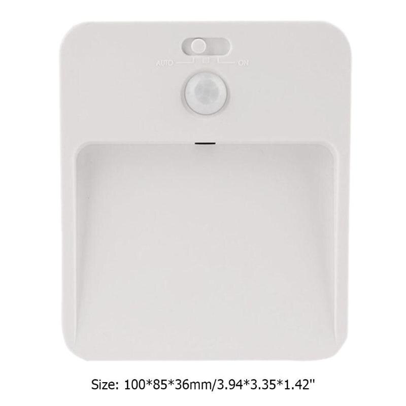 Ronde LED Night Lamp Plastic Lijm Menselijk Lichaam Inductie Sensor Babykamer Slaapkamer Home Gang Nood Wit Licht