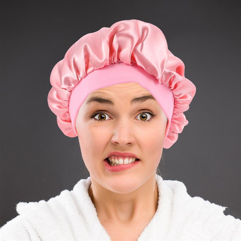 Wide-brimmed Nightcap Elastic Sleep Cap Hair Care Cap Night Sleeping Head Cover