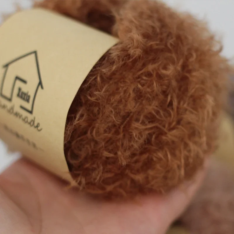Superweicher, vorgestellter Häkelwollfaden, Nachahmung von Teddy, lockiges Garn, DIY-Nadel, Babykleidung, Puppe, Ebene, Bär, Kaninchen, Material, Tasche