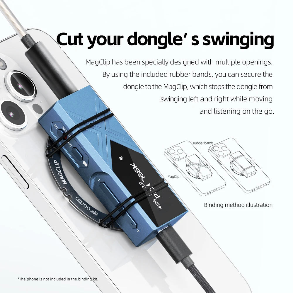 FiiO MagClip Magnetic Binding Kit Ultrastarke Nagnetic Attraction Ganzmetall für FIIO USB DAC Dongle KA17/KA13/KA5/UA4/Dawn Pro