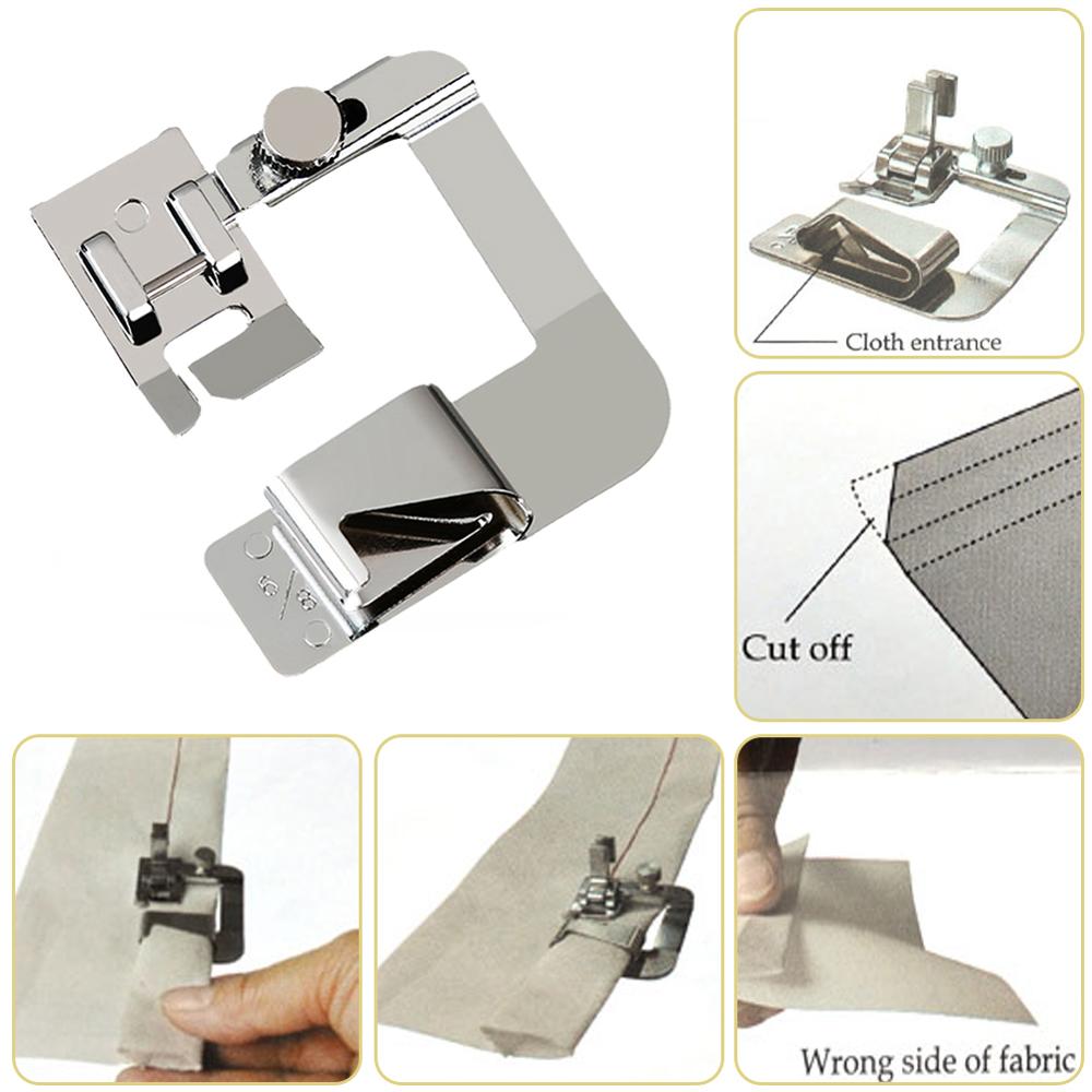 3 maten Multi-functionele Binnenlandse Naaimachine Voet Presser Rolzoom Voeten Zelfkant Krimpen Presser Huishoudelijke Naaimachine
