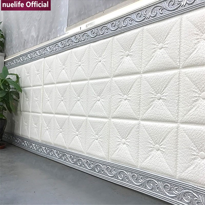 3d farve mønster blød pakke fodliste studie stue soveværelse børneværelse butik vandtæt anti-kollisions skum wallstickers