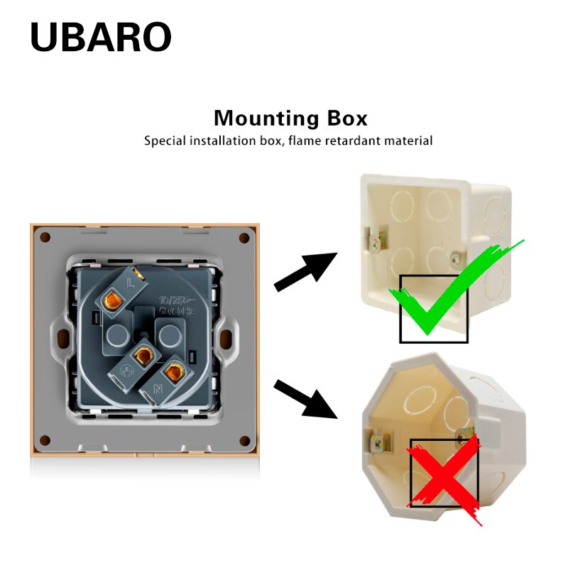 258*86mm 5cm Depth Socket Case Concealed Bottom Case PC Material White Surface Outlet Junction Wall Light Led Switch Socket Box