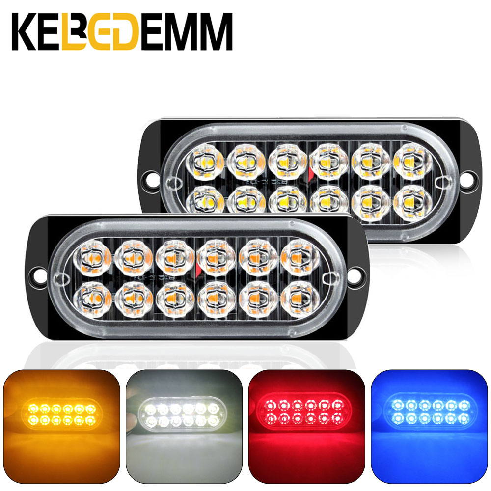 Luz de advertencia de coche de 12LED, luz de emergencia de avería, lámpara de baliza de remolque de camión, luz lateral LED ámbar de 12V para accesorios de coches KO