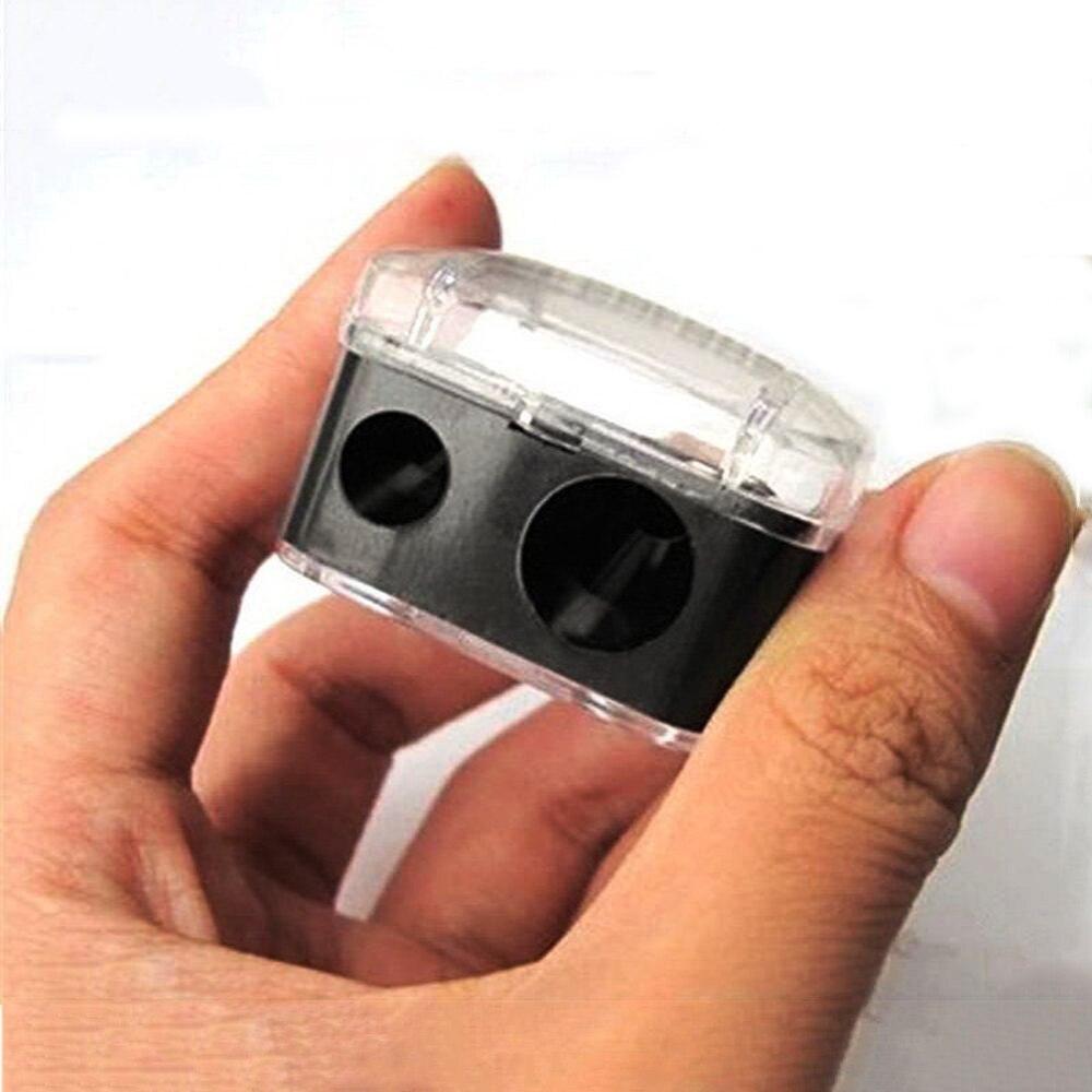 Precision 2 Holes Cosmetic Pencil Sharpener For Eyebrow Lip Liner Eyeliner Pencil School Office Supply