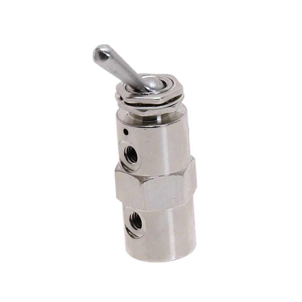 Exhaust valve 2 Position 5 Way Toggles Cylindrical Mechanical Air Pneumatic Valve switch w Fiittings TAC2-4V: Transparent