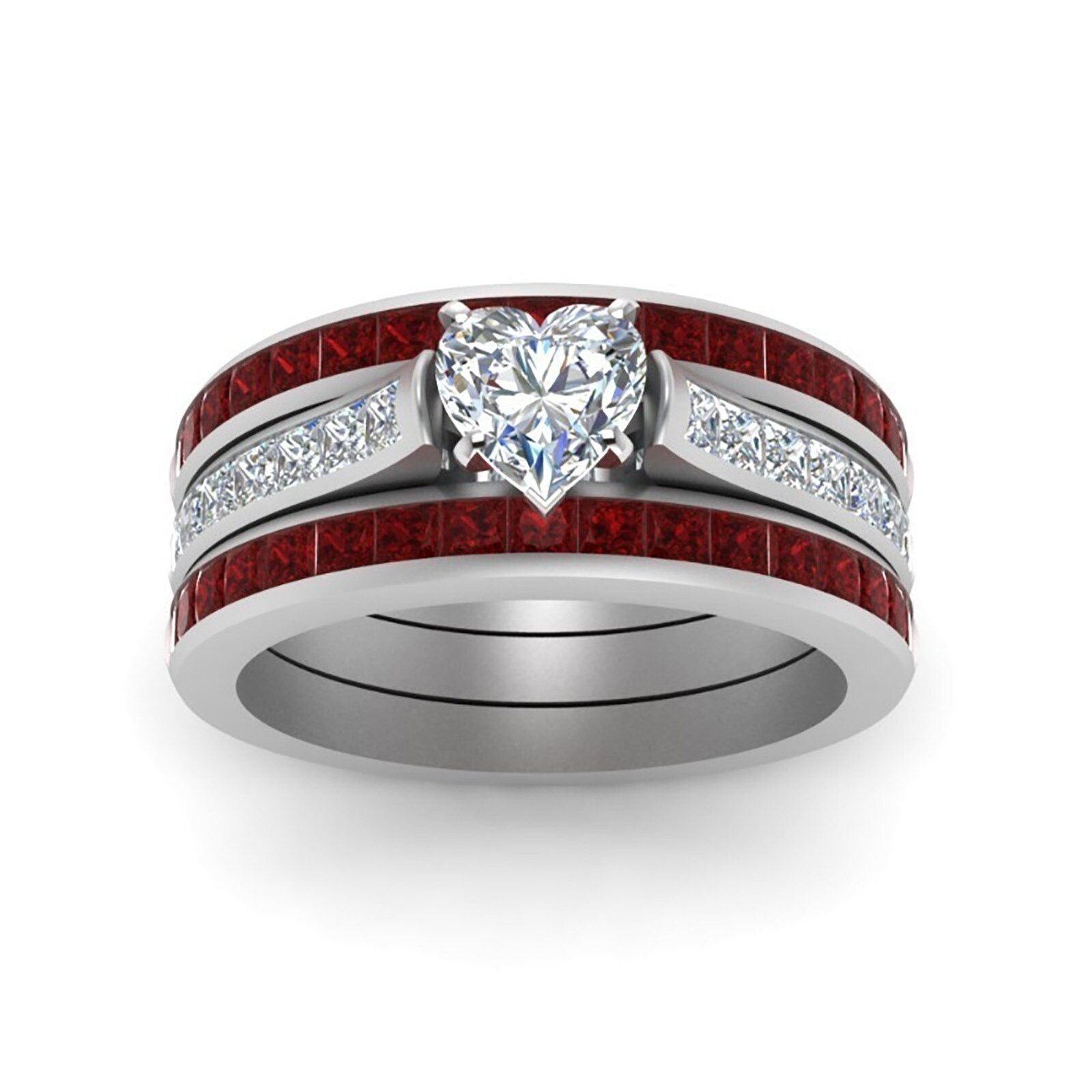Paar Bruiloft Sieraden Classic Ringen Paar Ring Houtnerf Titanium Staal Hart Drie Layer Ring Ring Set Eenvoudige Creatieve: 10 / women