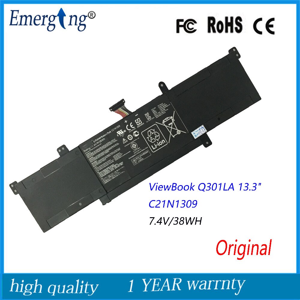 Originele 7.4v 38wh laptopbatterij voor asus viewbook  q301la s301la s301lp c21 n 1309 13 inch  c21 pq 2h