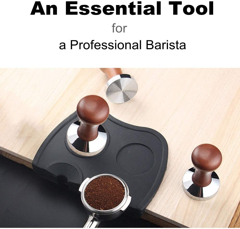 Coffee Press Tool Stainless Steel Espresso Tamper Handle Solid Wood Pressure Base Tampers - 1 49mm