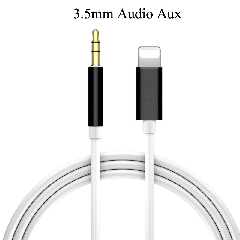For IPhone Aux Cord for Lightning Male Audio To 3.5mm Audio Stereo Adapter Cable Compatible for Iphone 13 Pro 12 XS XR X 8 7 IOS: Black White