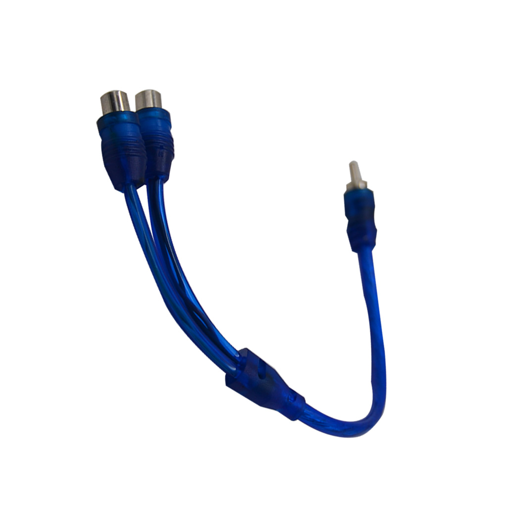 1 Male naar 2 Vrouwelijke Splitter Kabel RCA Audio Kabel Y Shape Adapter Car Audio Lijn Connector: Default Title