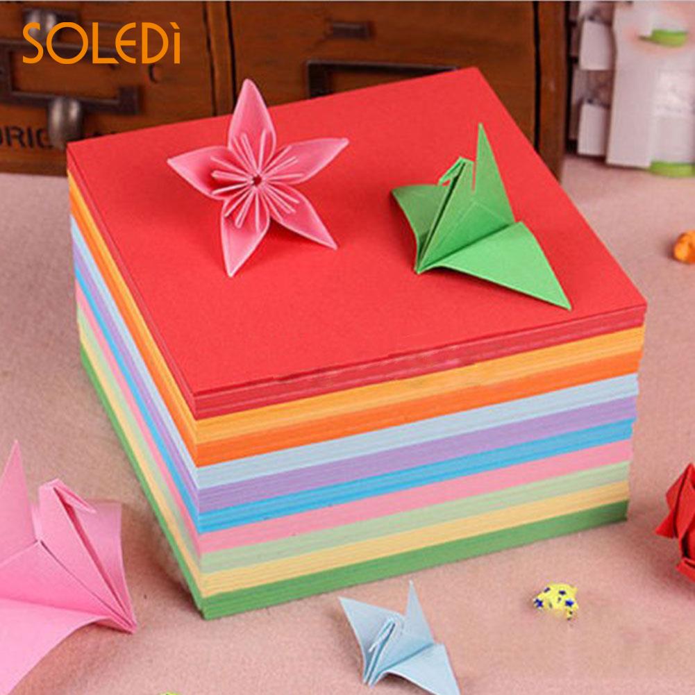 100 stks/set Origami Vierkante Hand Papier Dubbelzijdig Sheets Kleurrijke Scrapbooking 10CM Craft DIY Handgemaakte Papier Mix kleur Papier