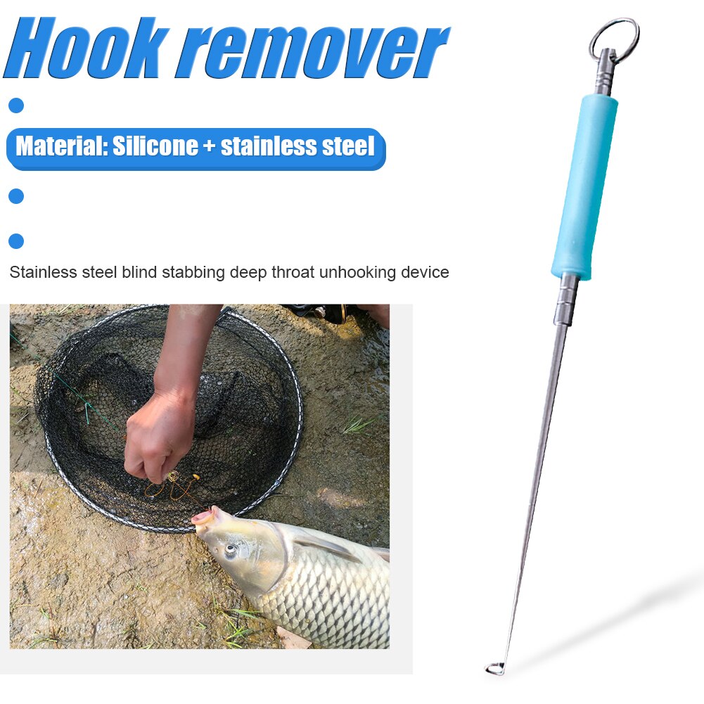 Stainless Steel Easy Fish Hook Remover Quick-Release Fishing Hook Detacher Safety Extractor Rapid Decoupling Device Fishing Tool