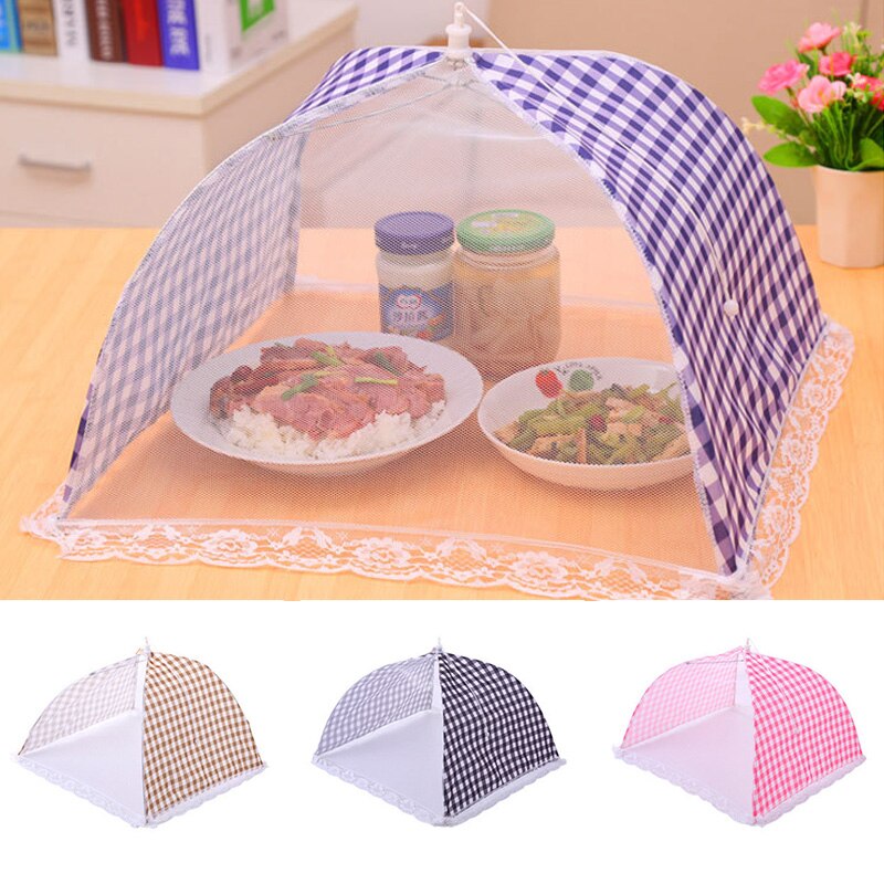 12 Inch Opvouwbare Keuken Mesh Voedsel Deksel Paraplu Hygiëne Rooster Schotel Cover Voor Anti Fly Mosquito Stof Bbq Picknick Keukengerei
