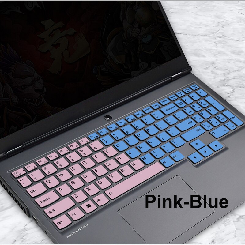 Unique Silicone Waterproof Cover Laptop Keyboards Skin For Lenovo Legion 15.6" R7000/Y7000/R7000P/Y7000P Keyboard Stickers: Pink-Blue