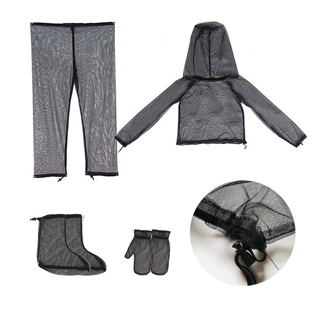 Anti-insect Clothes Breathable Outdoor Adjustable Hooded Suit Netting Quick Dry Insect 170-190cm Height Skin Protector