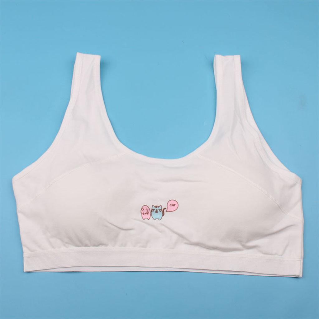 Cotton Bra For Girls Kids Girls Underwear Bra Vest Children Underclothes Sport Undies Clothes Teen Underwear For Girls V23%: White