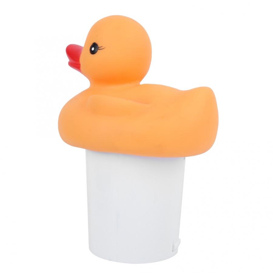 Dispensador químico con forma de pato para piscina, dispensador de cloro flotante para tableta 3in