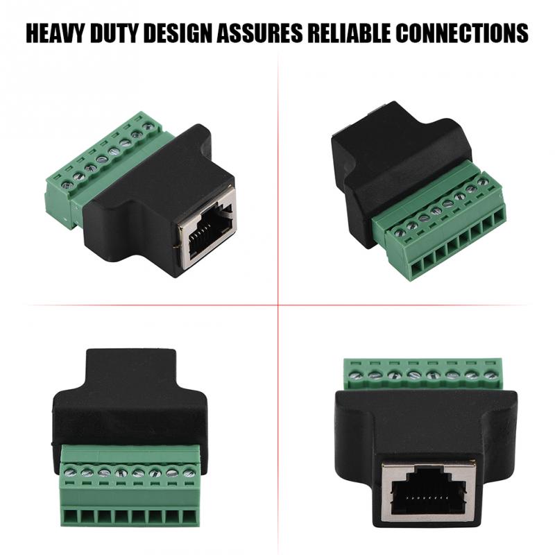 DVR Ethernet Connector RJ45 Female Jack to 8 Pin Screw Terminal