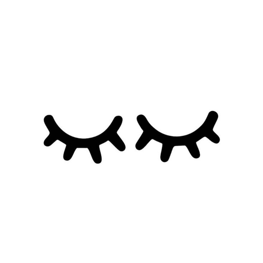 1 paire faux cils Stickers muraux Style nordique 3D bois Stickers muraux auto-adhésif fond décoration enfants chambre de bébé: Black