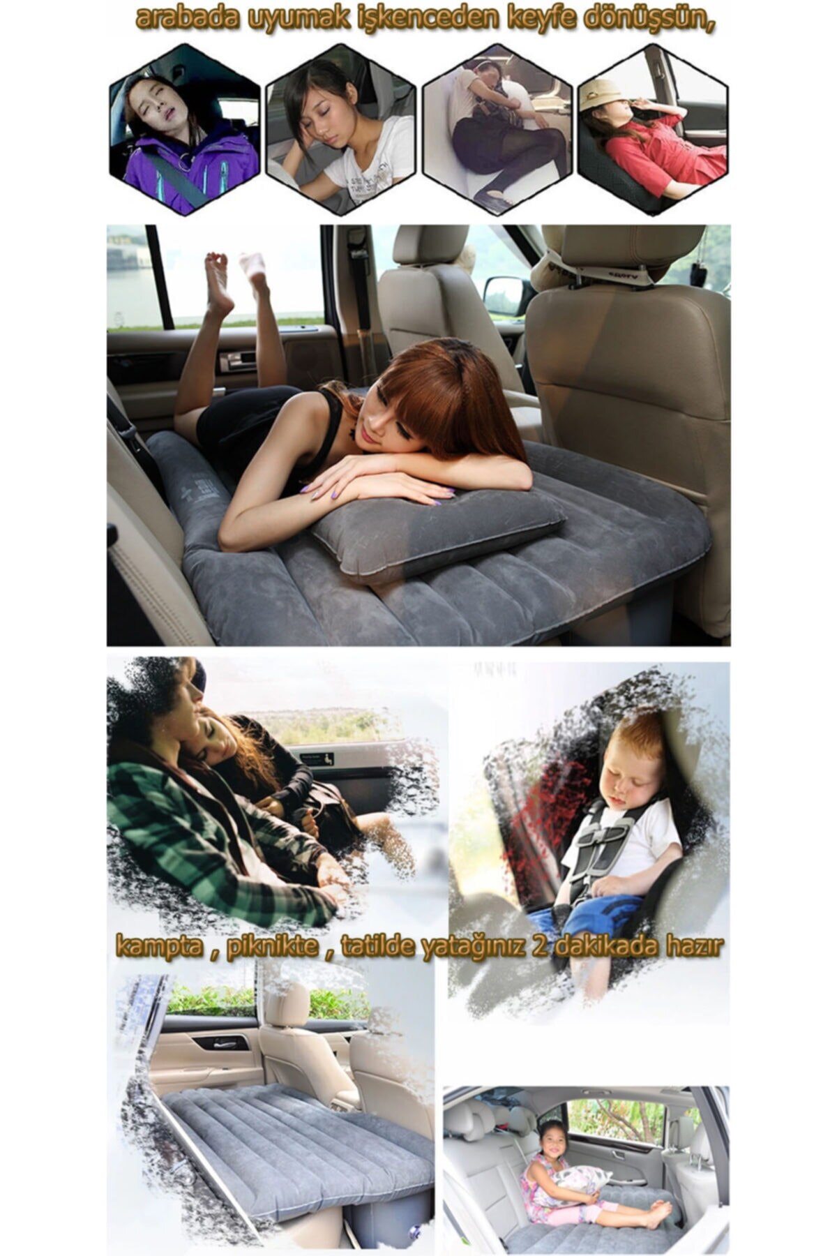 Ssmobil Inflatable Car Seat Bed Black-Car Back Seat Inflatable Bed Pump For