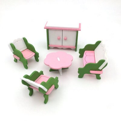 Dollhouse Wooden Colorful Dolls House Miniature Furniture Toys Toy Kids Simulation Furnitures Models House Decor Doll Xmas: 6