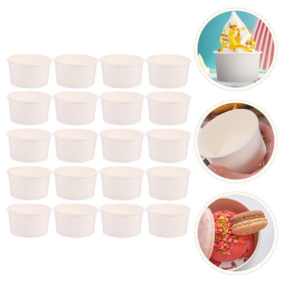 100Pcs Disposable Ice Cream Cups 3oz Dessert Pudding Cups for Retail Store Home: Default Title