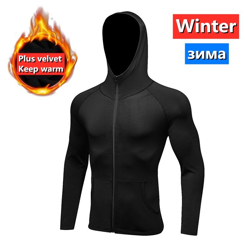 Miesten talvijuoksutakki pitkähihainen takki paita vetoketju urheilu rento huppari nopeasti kuivuva joogaharjoittelu fitness miesten topit xl xxl